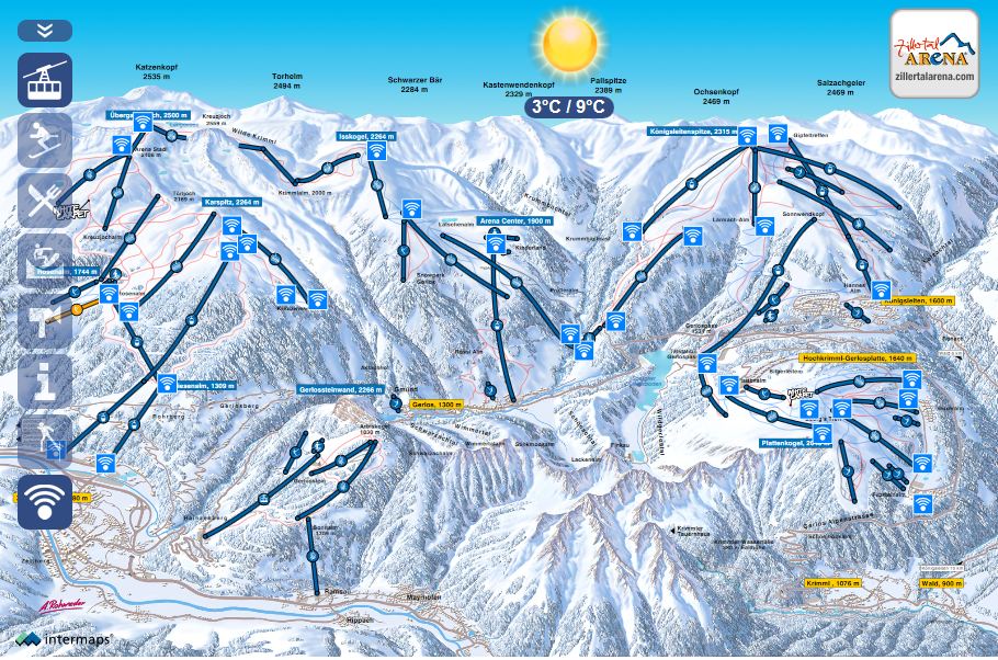 Ski Map WLAN Zillertal Arena